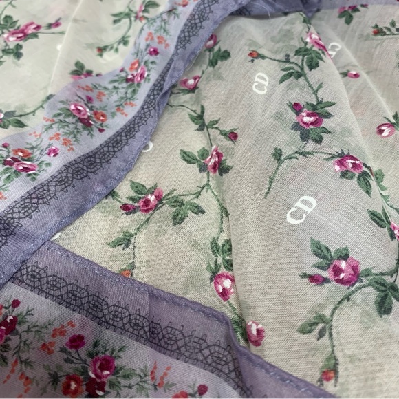 Christian Dior Floral Mini Scarf - Picture 8 of 8